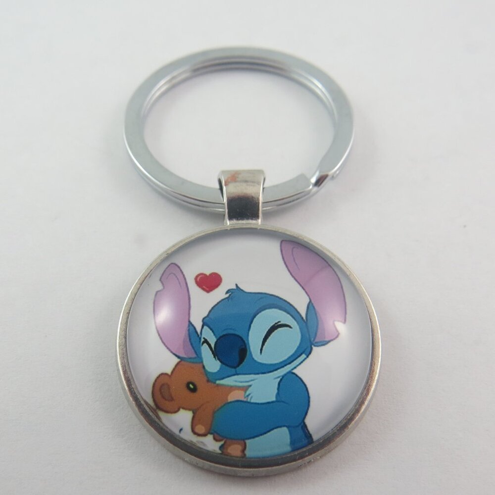 Cute Cartoon Character Keychain Blue Alien Key Ring Gift for Him or Her Alien